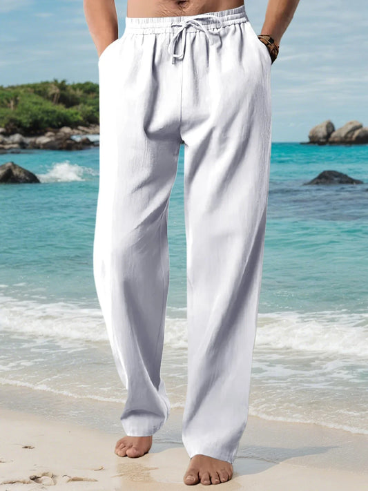 Men's casual long summer pants, loose and breathable