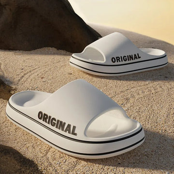 Feslishoet Summer Cool Women Men Slippers Soft Sandals