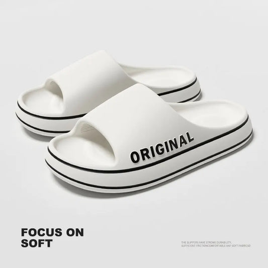 Feslishoet Summer Cool Women Men Slippers Soft Sandals