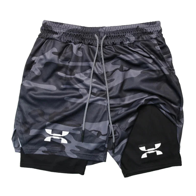 New Running Shorts Men Gym Sports Shorts 2 In 1 Quick Drying Workout