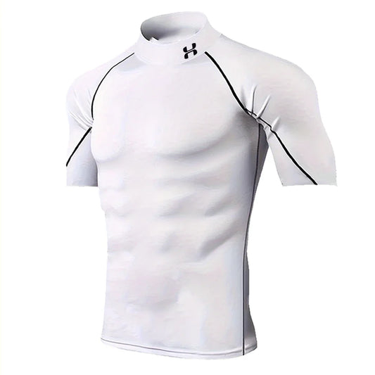 Quick-dry exercise short sleeve compression gym