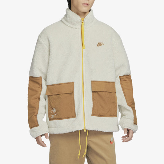 Men's Official Nike JORDAN Patchwork Faux Shearling Jacket