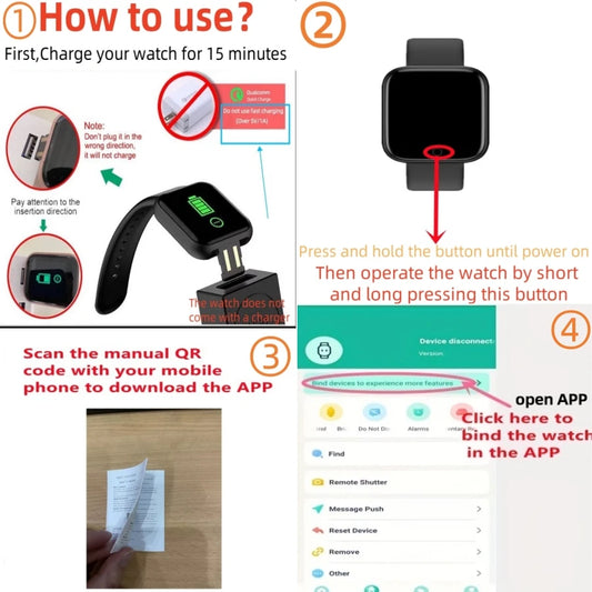 Men's and women's smartwatch, smart wristwatch