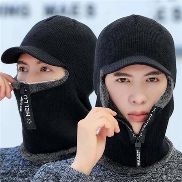 New Men Winter Warm Wool Hat Outdoor Ear Protection Hats Warm Thick Bicycle Knitted